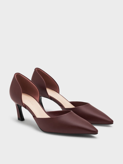 CHARLES & KEITH Trending / Kerra Pointed D'Orsay Pumps - Burgundy