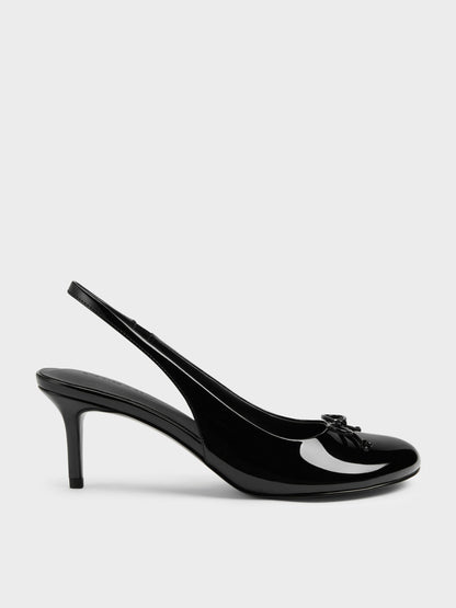 CHARLES & KEITH Featured / Imani Patent Asymmetric Slingback Pumps - Black Patent