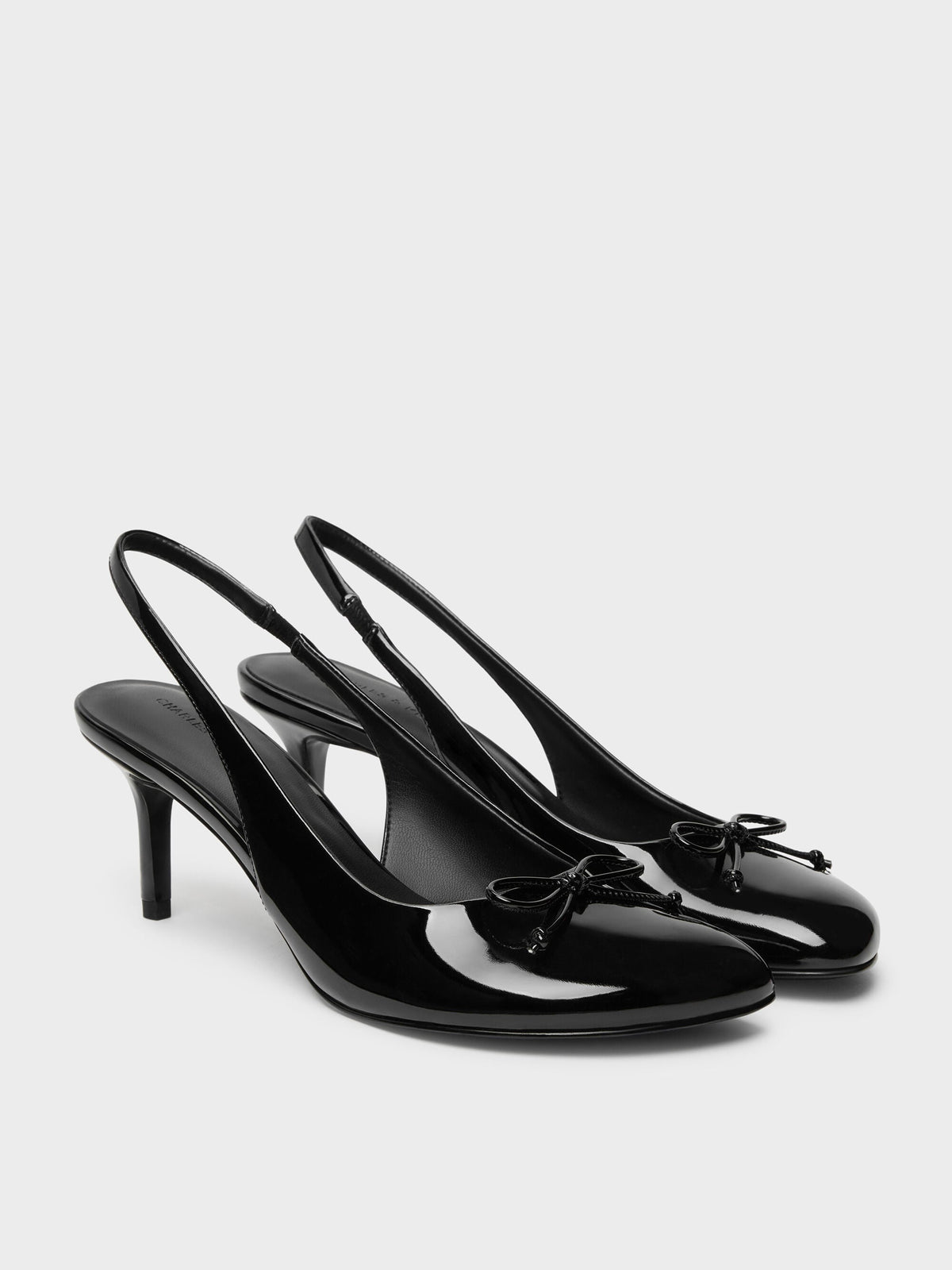 CHARLES & KEITH Featured / Imani Patent Asymmetric Slingback Pumps - Black Patent
