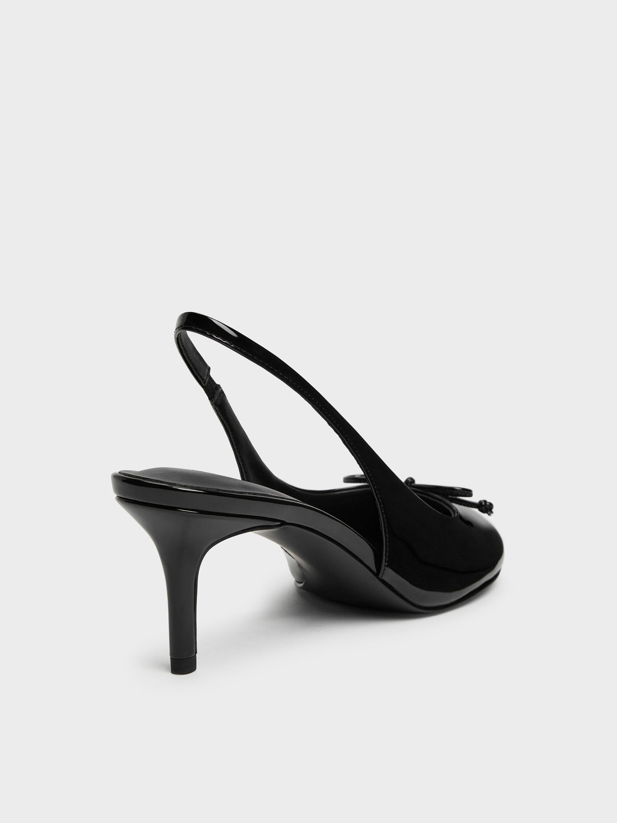 CHARLES & KEITH Featured / Imani Patent Asymmetric Slingback Pumps - Black Patent