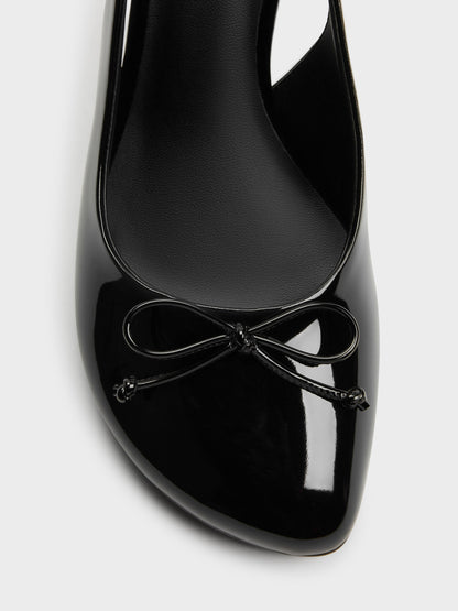 CHARLES & KEITH Featured / Imani Patent Asymmetric Slingback Pumps - Black Patent
