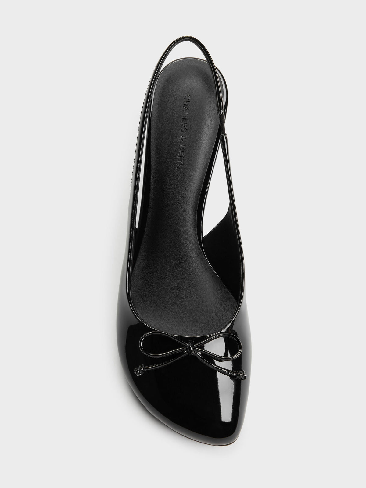 CHARLES & KEITH Featured / Imani Patent Asymmetric Slingback Pumps - Black Patent