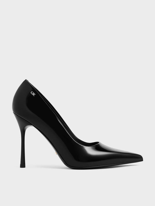 CHARLES & KEITH Signature / Kyra Leather Pointed-Toe Pumps - Black Box
