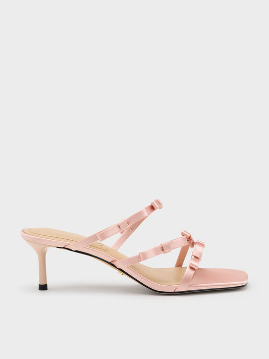 CHARLES & KEITH New / Jessy Bow Heeled Sandals - Pink