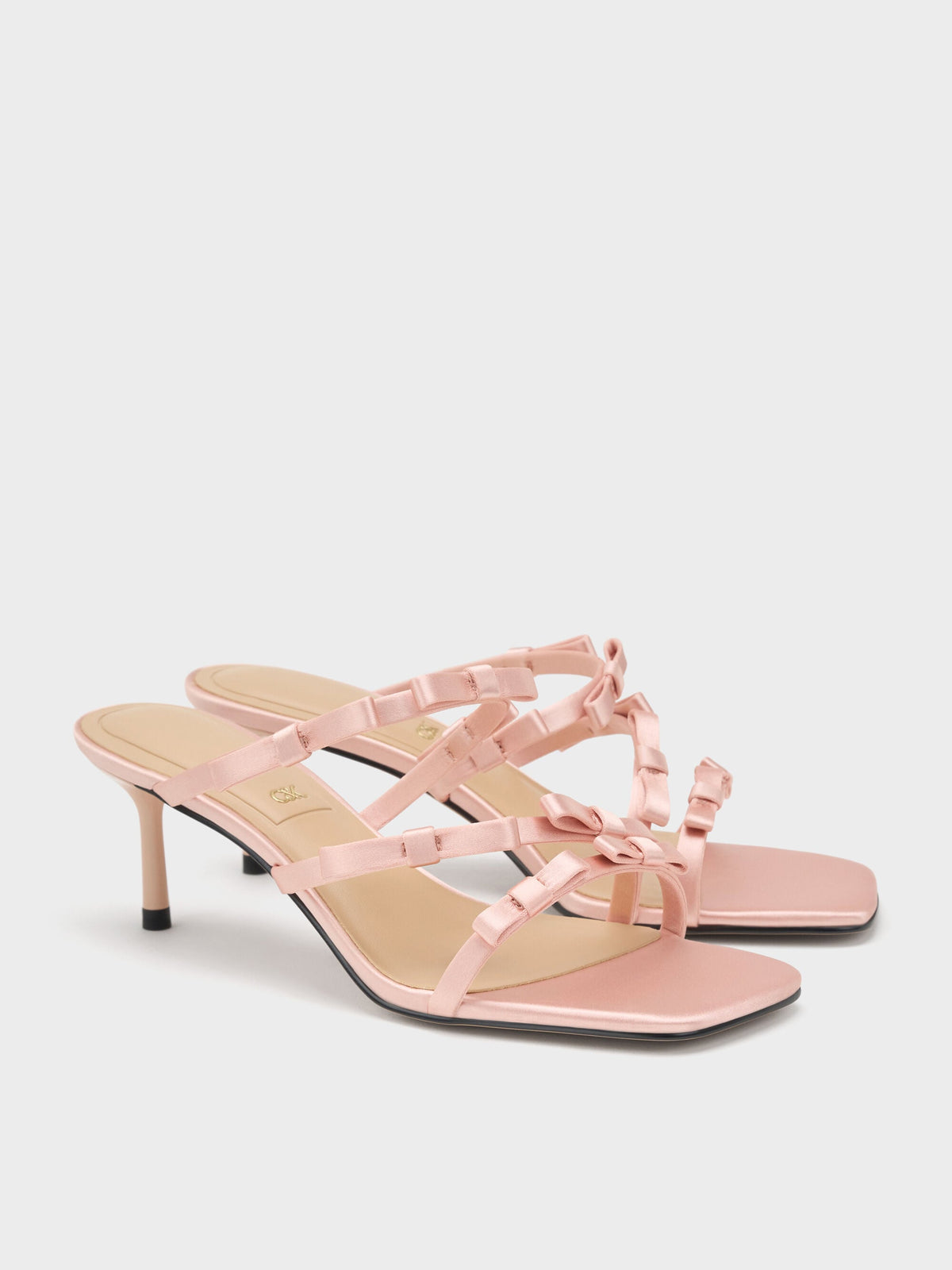 CHARLES & KEITH New / Jessy Bow Heeled Sandals - Pink