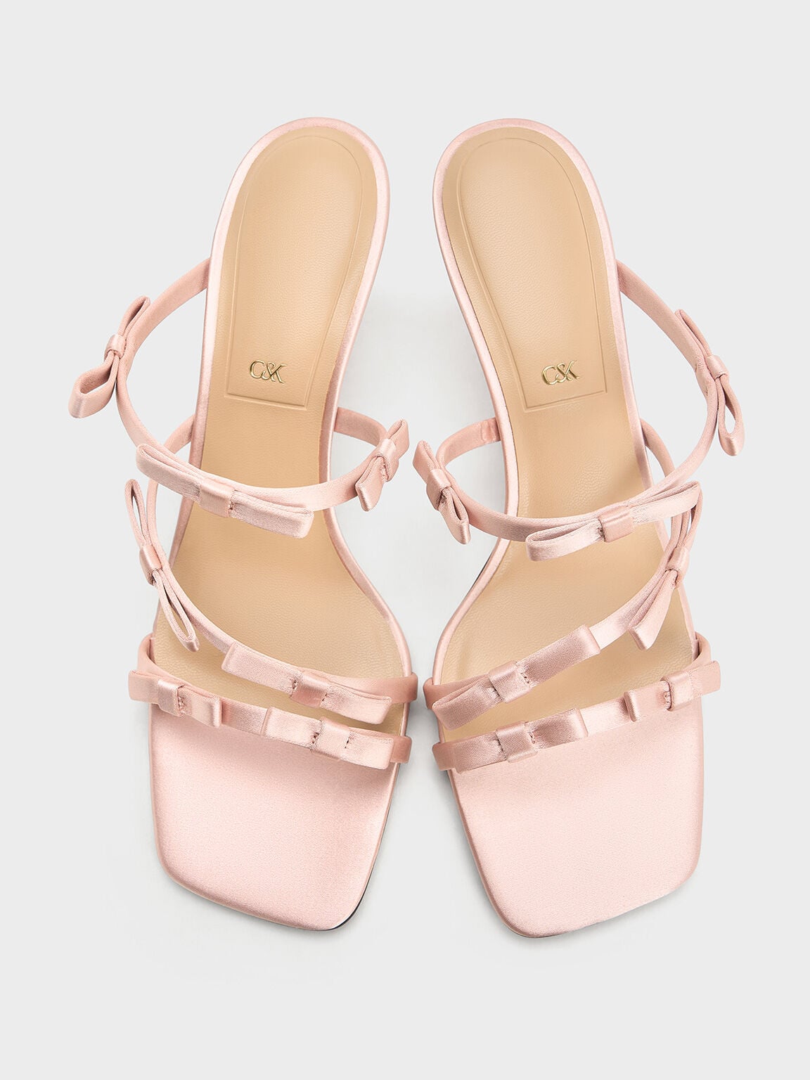 CHARLES & KEITH New / Jessy Bow Heeled Sandals - Pink