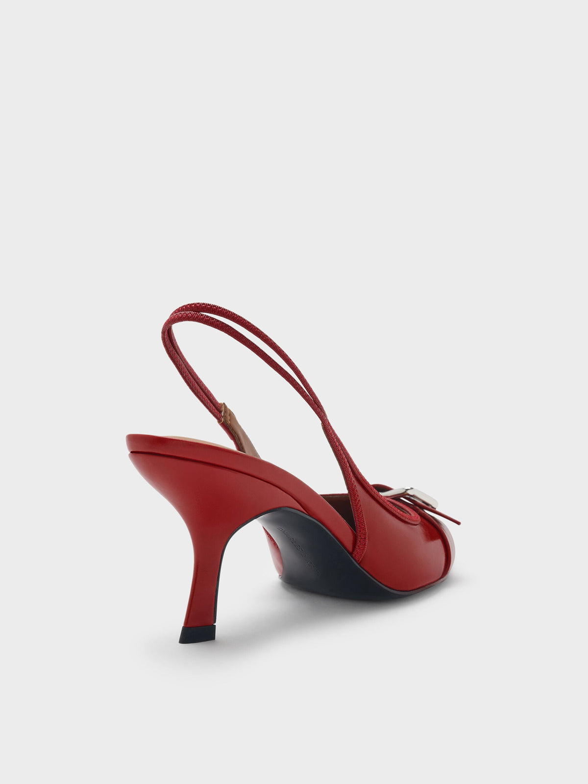 CHARLES & KEITH Essential / Anita Buckled Pointed Slingback Pumps - Red