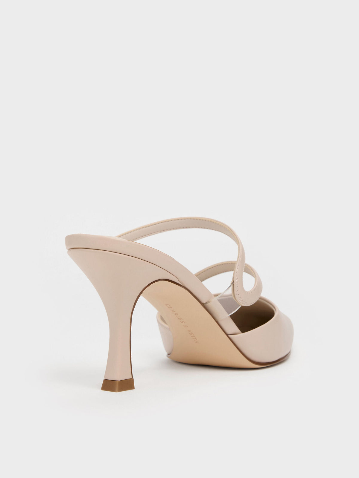CHARLES & KEITH Recommended / Arden Pointed Wavy Heeled Mules - Light Pink