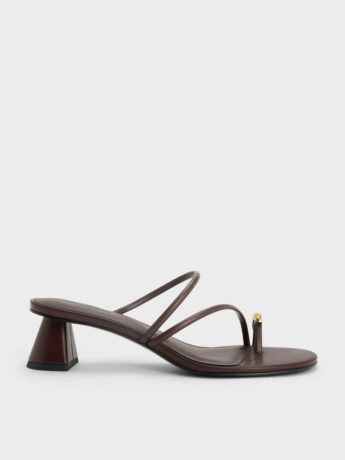 CHARLES & KEITH Premium / Toe-Ring Strappy Heels - Maroon