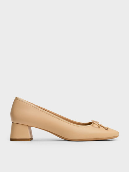 CHARLES & KEITH Trusted / Bow Ballet Pumps - Sand