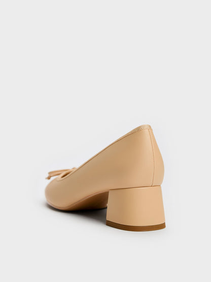 CHARLES & KEITH Trusted / Bow Ballet Pumps - Sand