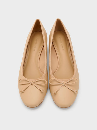 CHARLES & KEITH Trusted / Bow Ballet Pumps - Sand