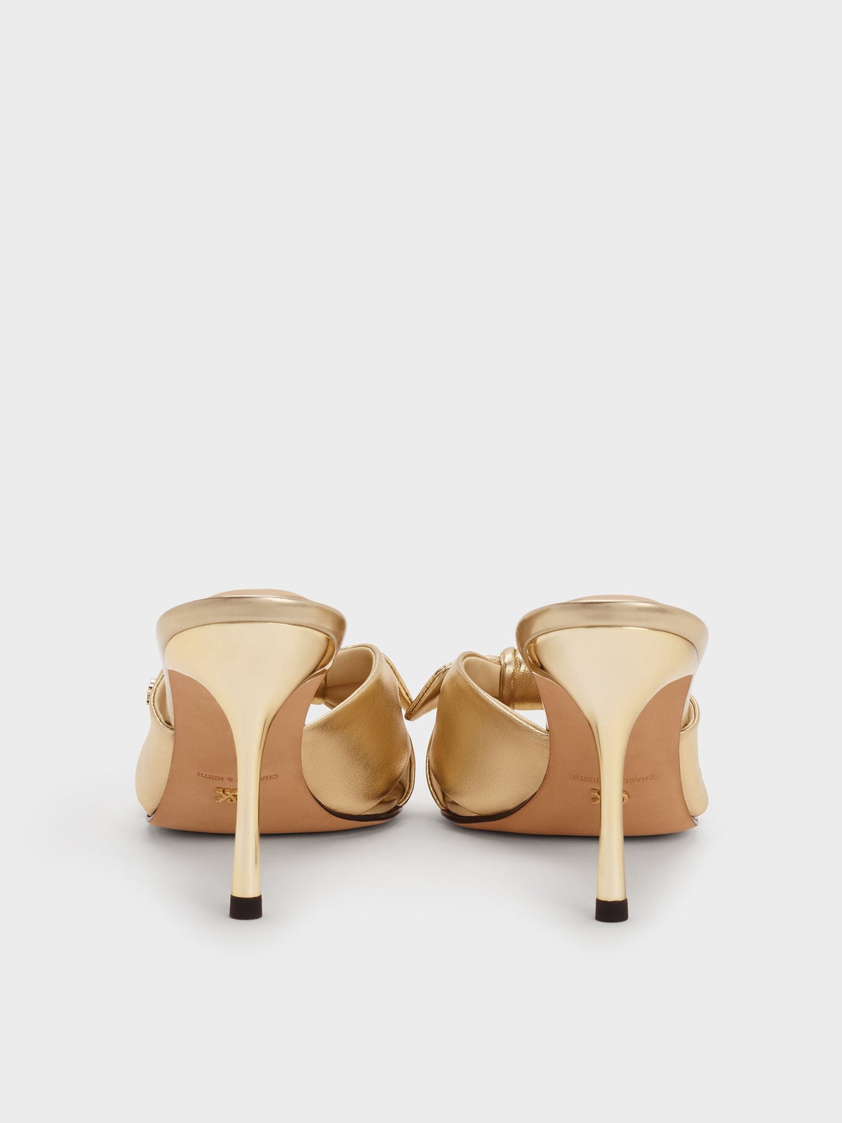 CHARLES & KEITH Trending / Jayce Metallic Leather Stiletto Mules - Gold