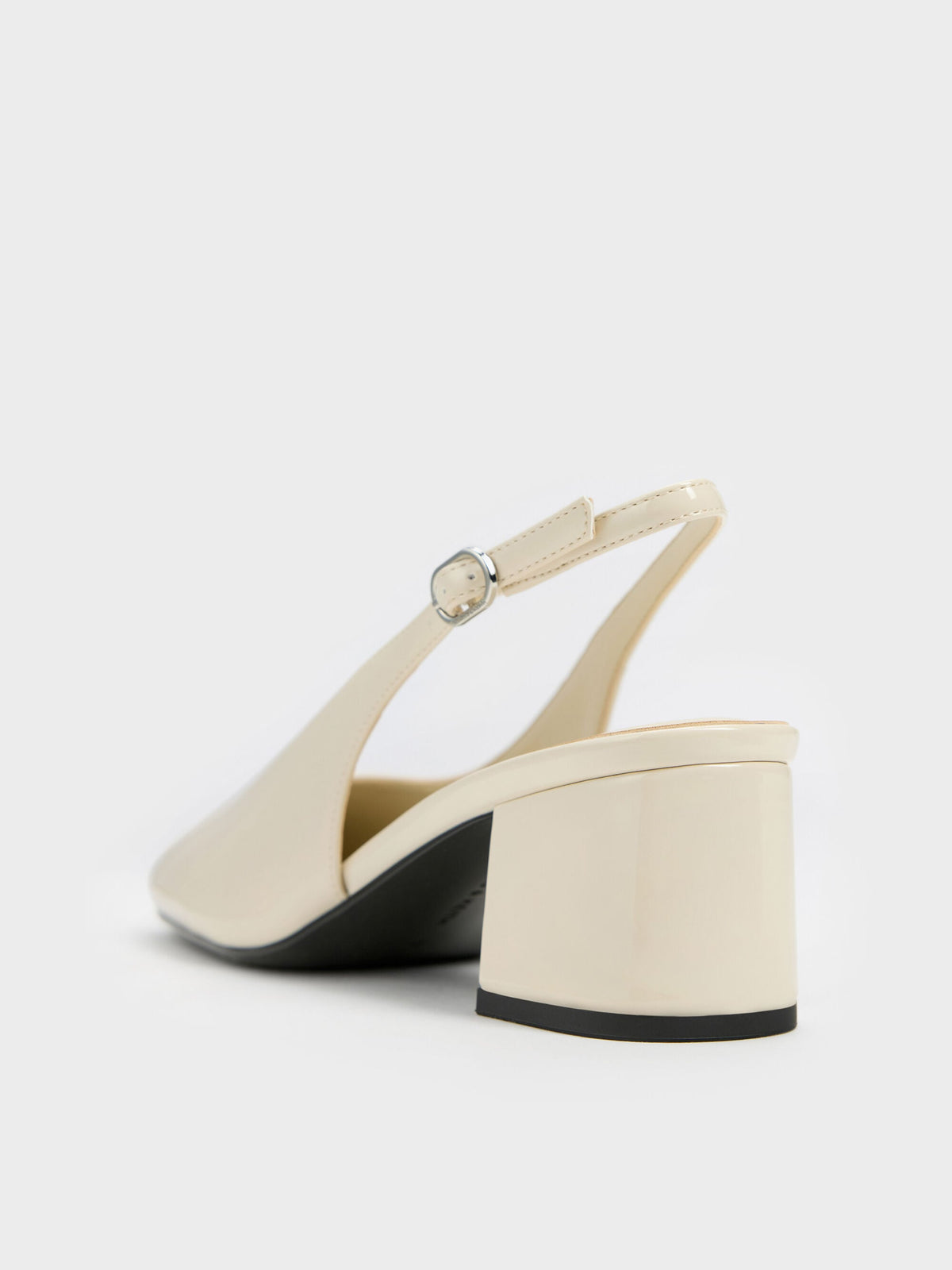 CHARLES & KEITH Quality / Danni Patent Slingback Pumps - Chalk