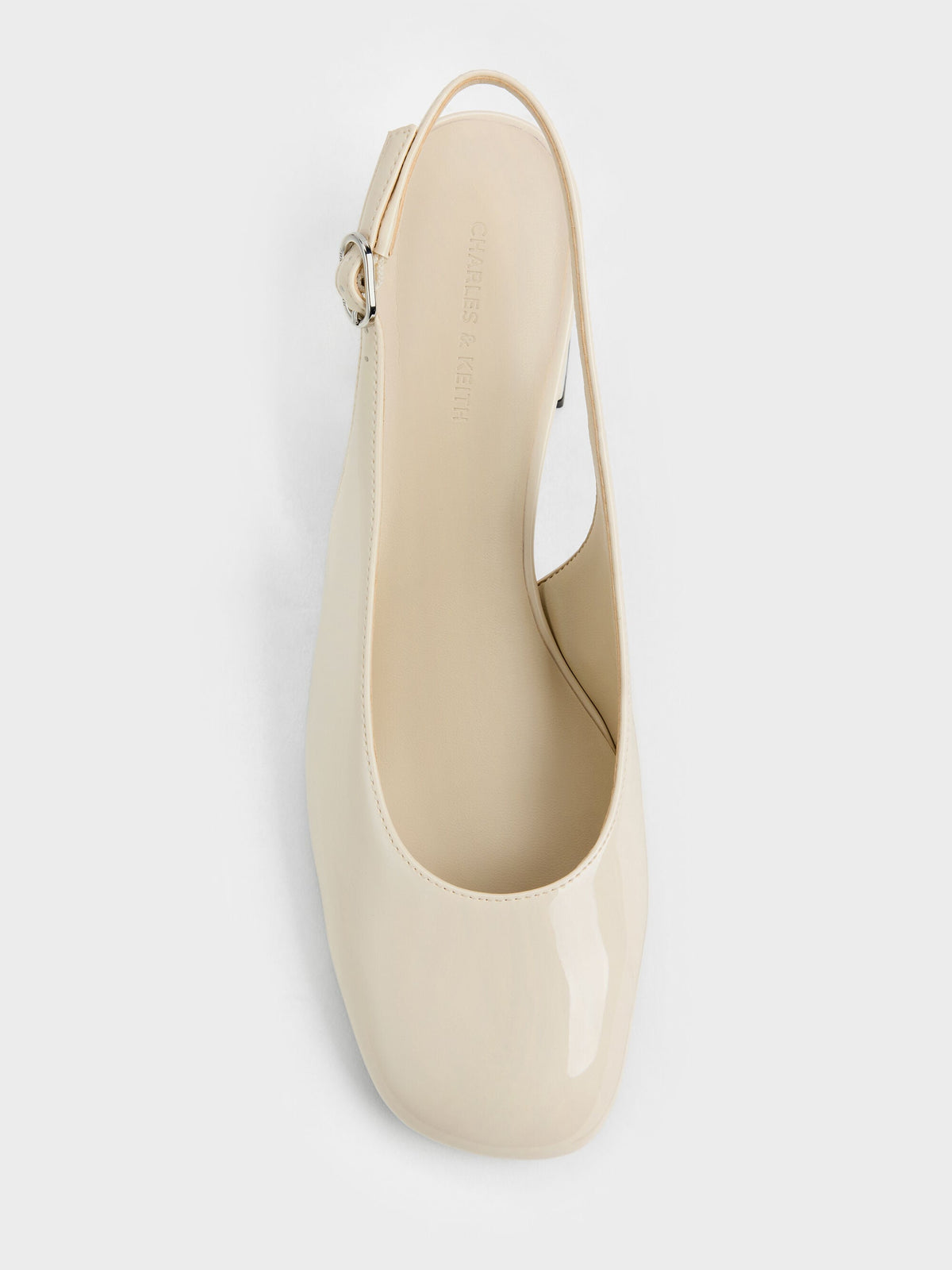 CHARLES & KEITH Quality / Danni Patent Slingback Pumps - Chalk