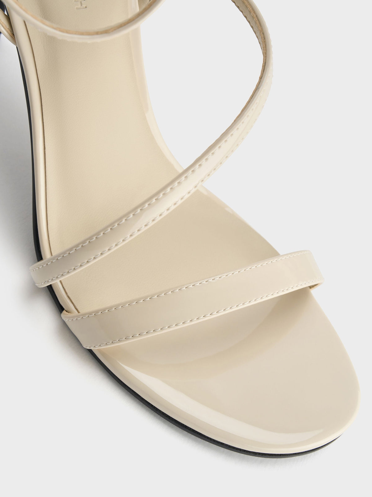 CHARLES & KEITH Everyday / Andricia Patent Strappy Stiletto Sandals - Chalk