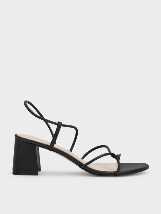 CHARLES & KEITH Everyday / Meadow Strappy Block Heel Sandals - Black