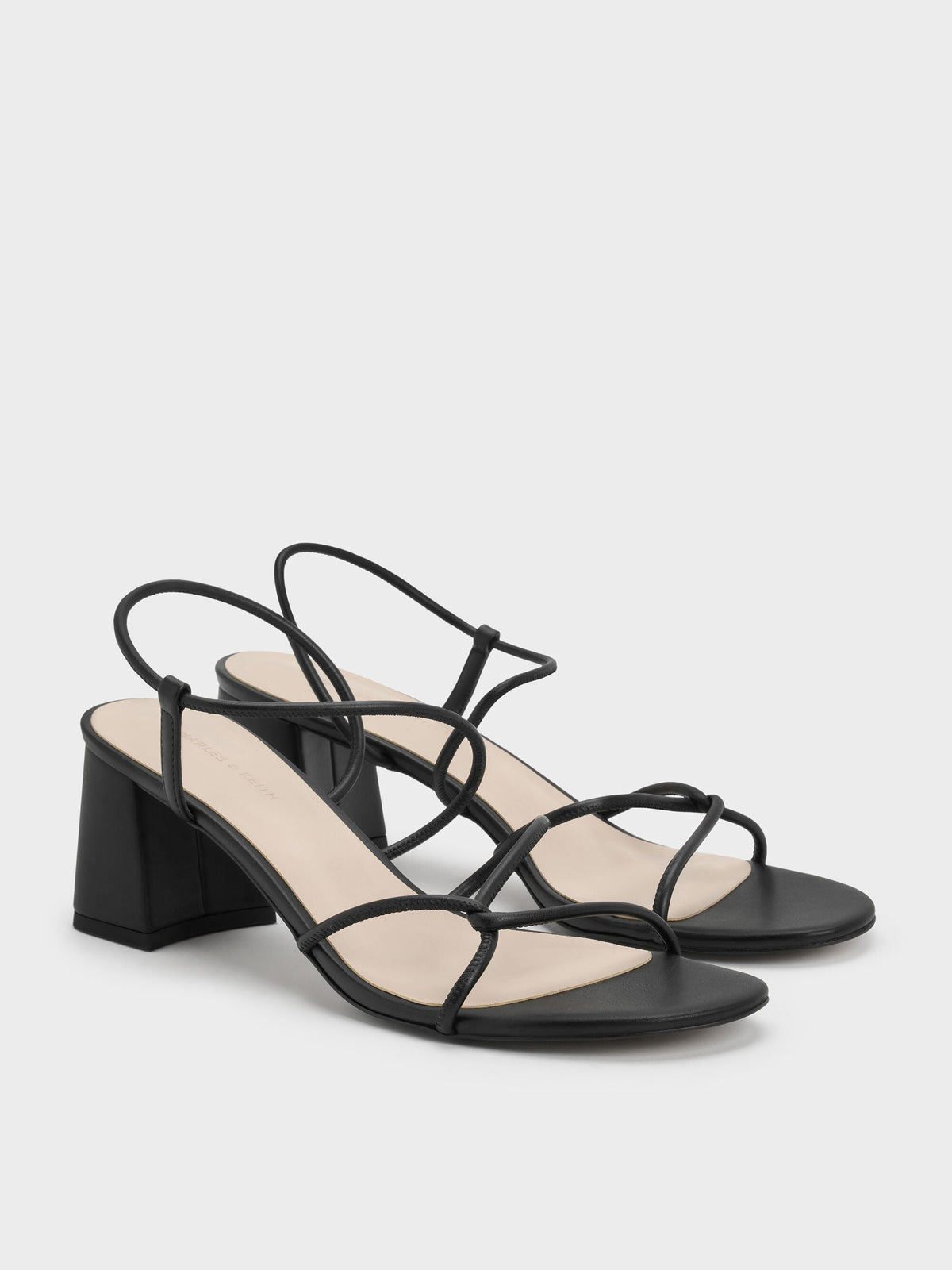 CHARLES & KEITH Everyday / Meadow Strappy Block Heel Sandals - Black