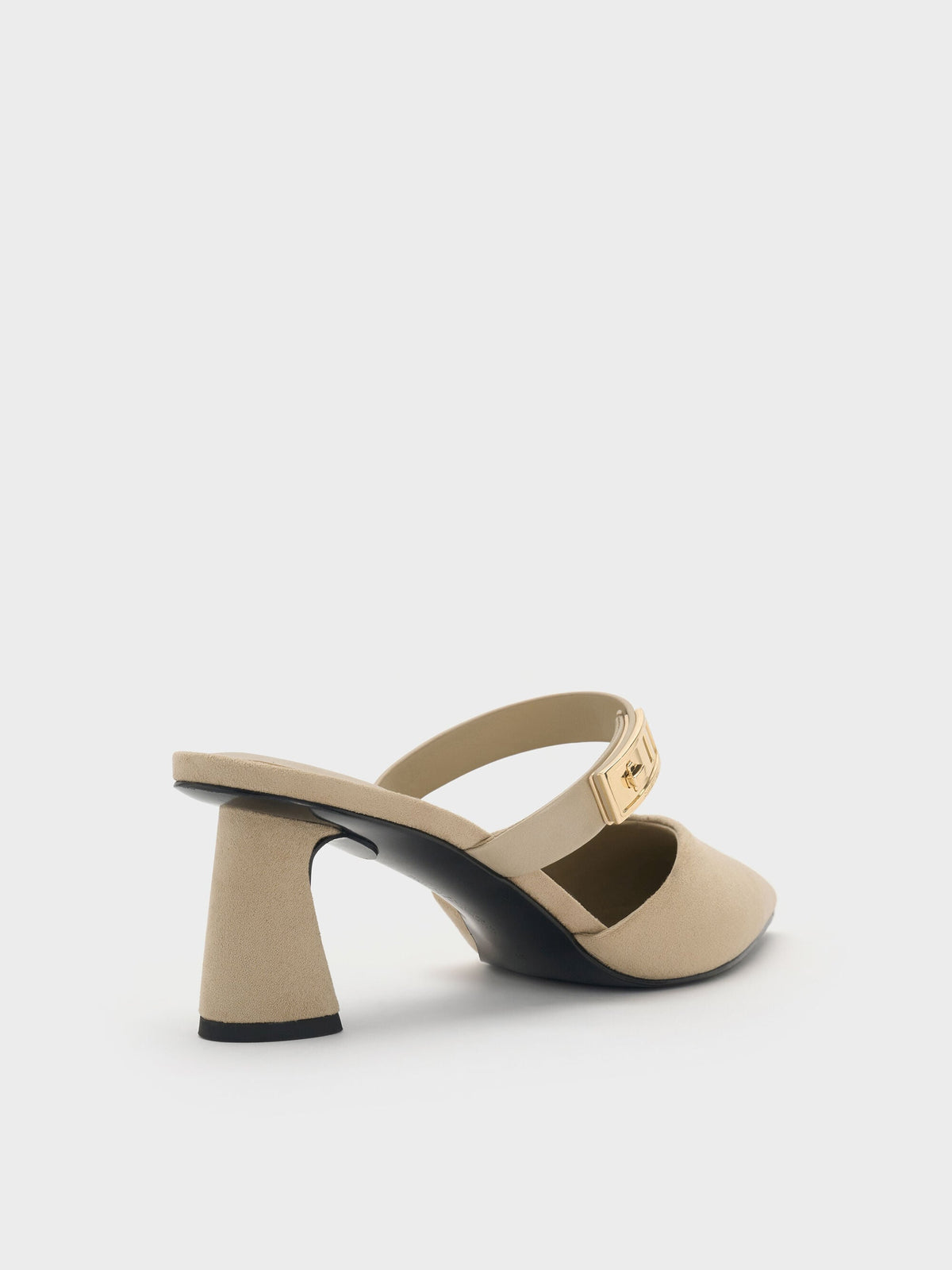 CHARLES & KEITH Exclusive / Lando Faux Suede Heeled Mules - Beige