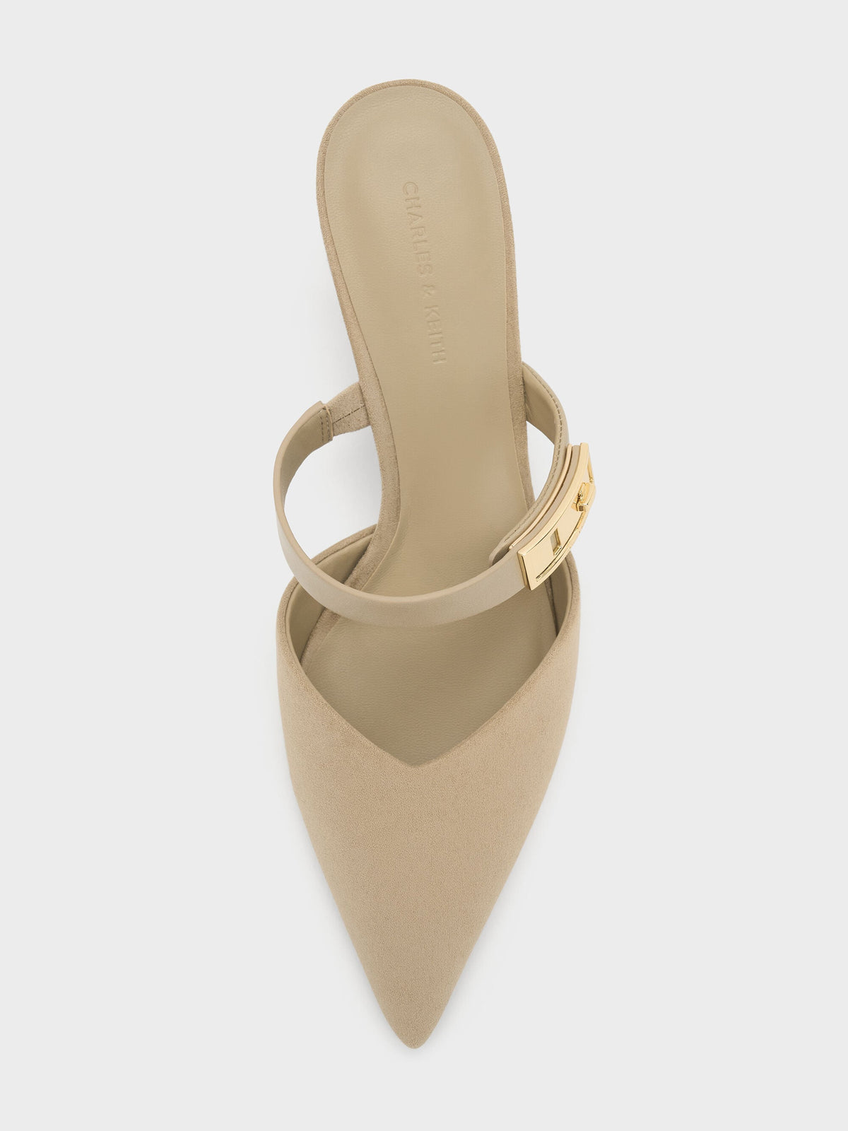 CHARLES & KEITH Exclusive / Lando Faux Suede Heeled Mules - Beige