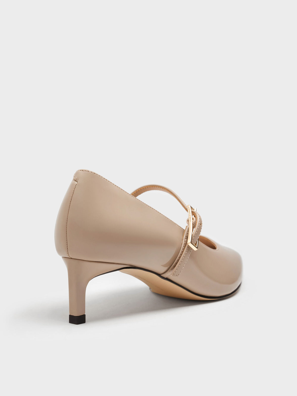 CHARLES & KEITH Trusted / Luciana Patent Mary Jane Pumps - Taupe
