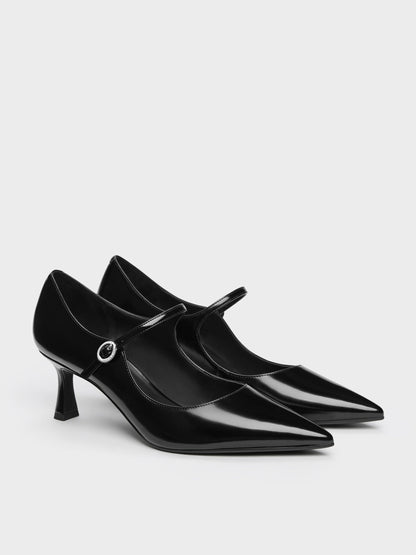 CHARLES & KEITH Trusted / Pointed Mary Jane Pumps - Black Box