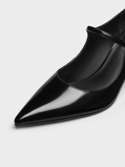 CHARLES & KEITH Trusted / Pointed Mary Jane Pumps - Black Box