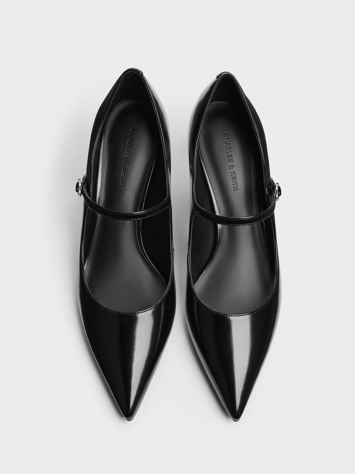 CHARLES & KEITH Trusted / Pointed Mary Jane Pumps - Black Box