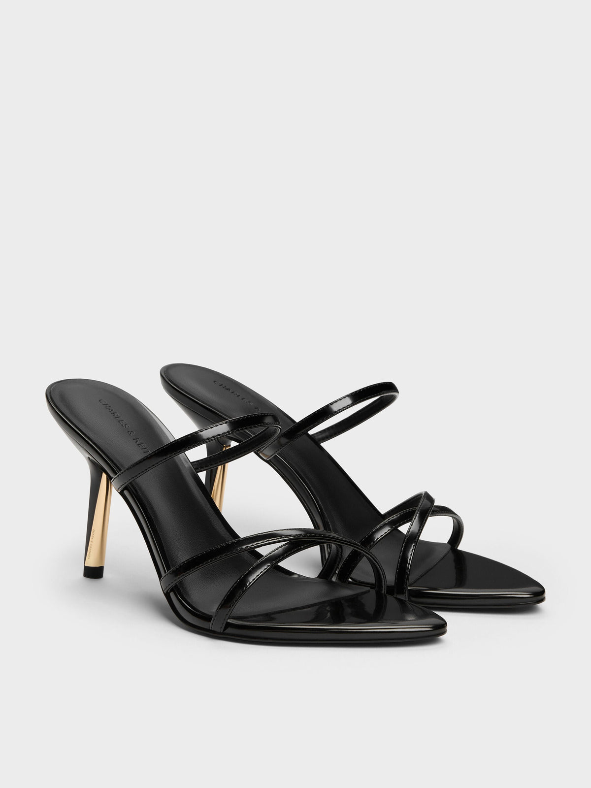 CHARLES & KEITH Best Seller / Taylen Strappy Heeled Mules - Black Box