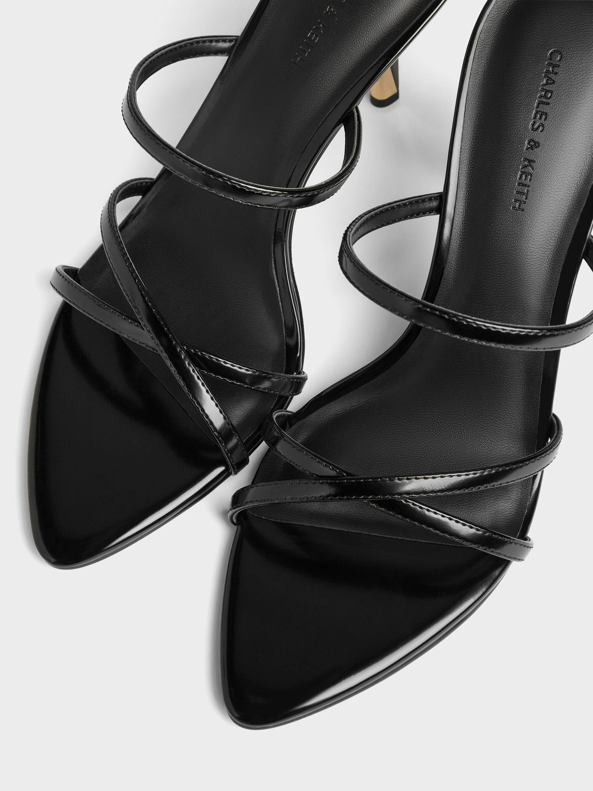 CHARLES & KEITH Best Seller / Taylen Strappy Heeled Mules - Black Box