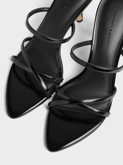 CHARLES & KEITH Best Seller / Taylen Strappy Heeled Mules - Black Box