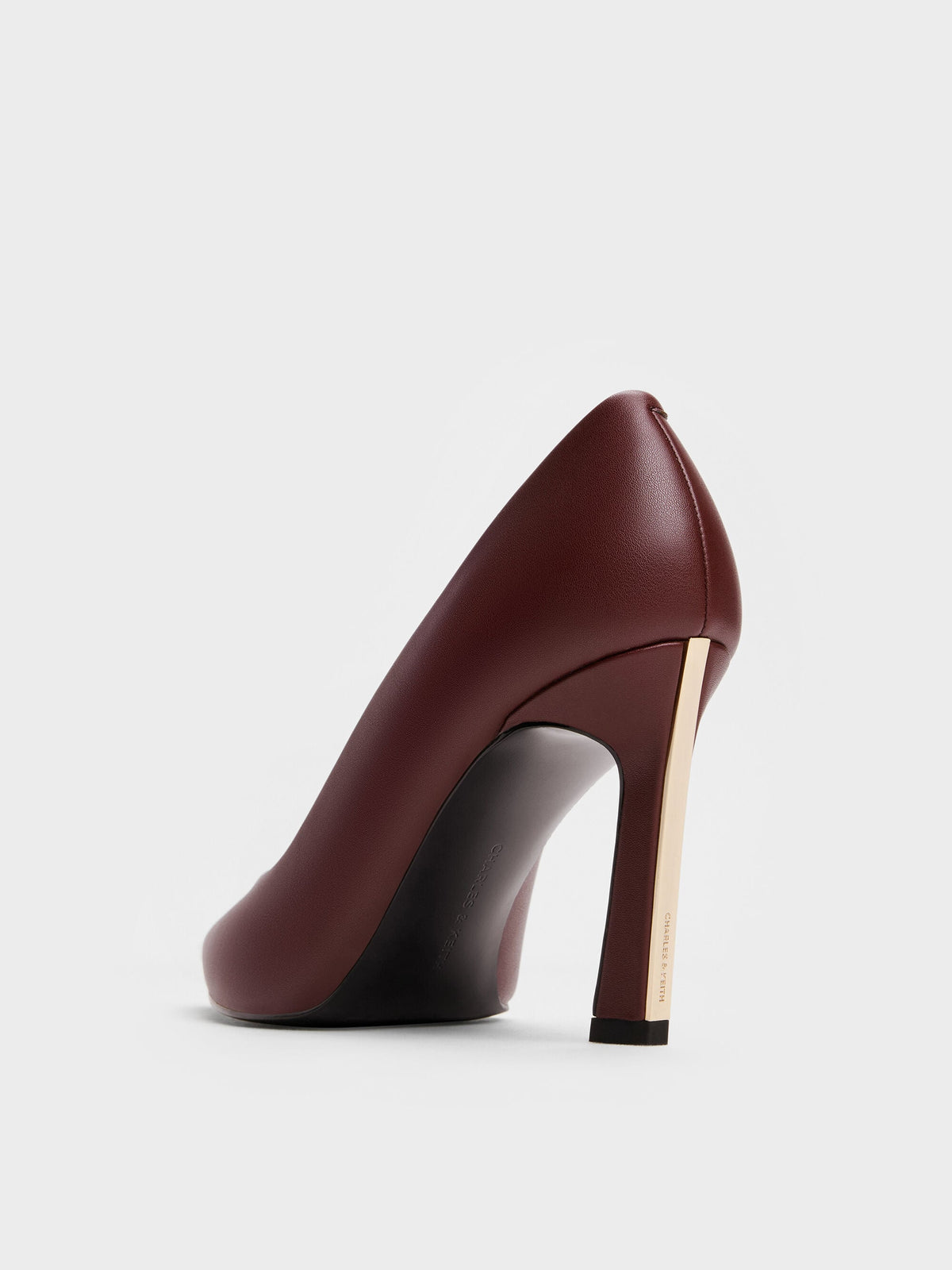 CHARLES & KEITH Everyday / Kerra Pointed High Heels - Burgundy