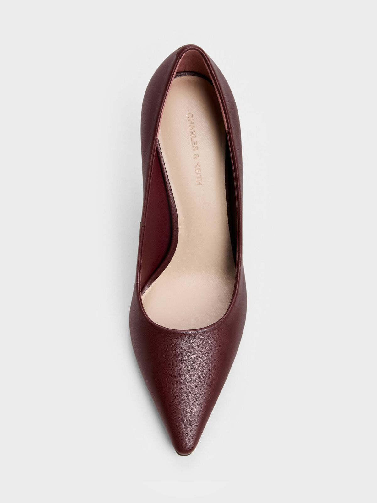 CHARLES & KEITH Everyday / Kerra Pointed High Heels - Burgundy