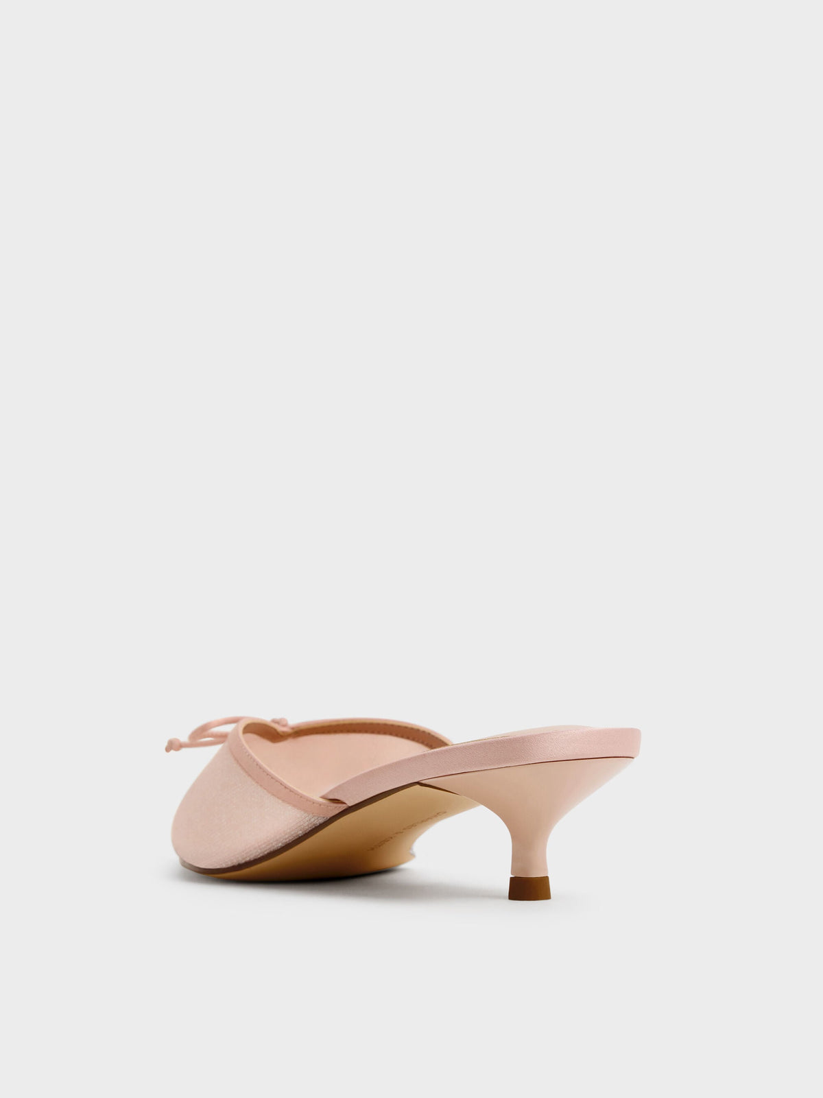 CHARLES & KEITH Customer Favorite / Glittered Mesh Bow Kitten Heels - Pink