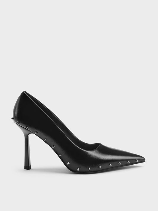 CHARLES & KEITH Premium / Coralie Studded Pointed Pumps - Black