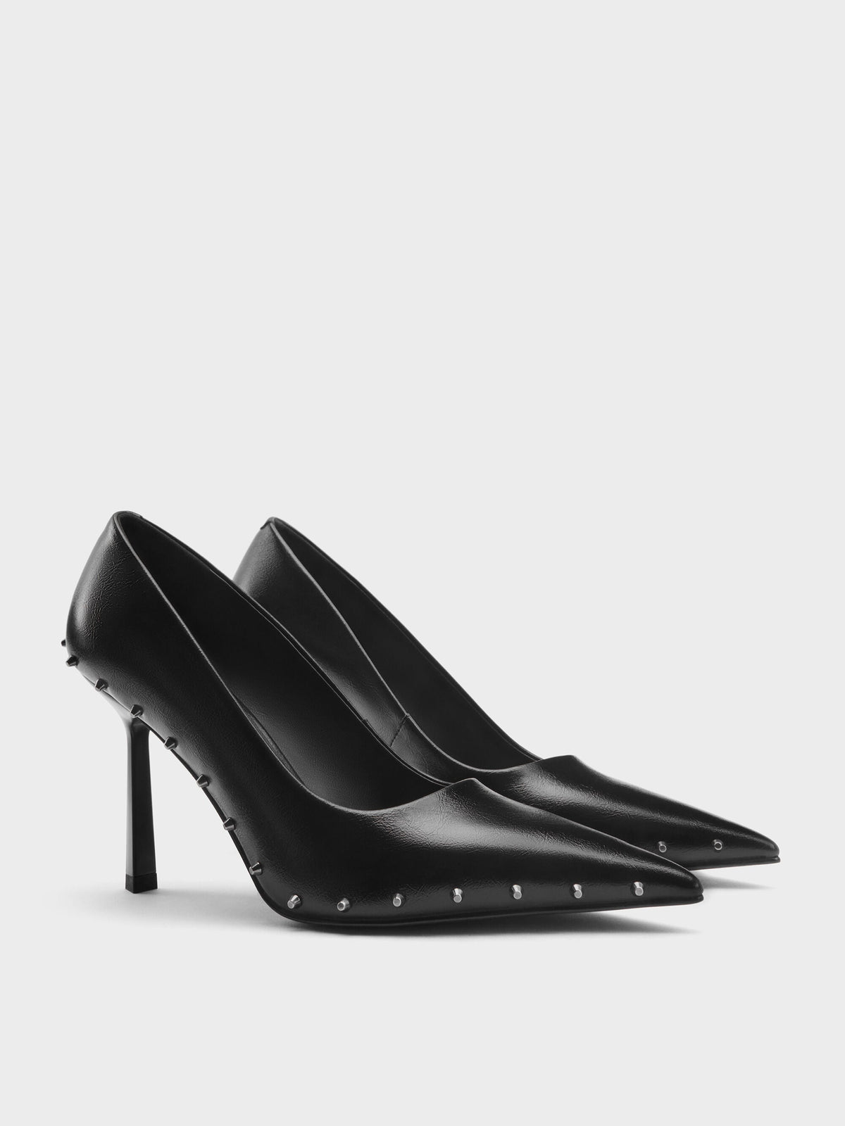 CHARLES & KEITH Premium / Coralie Studded Pointed Pumps - Black