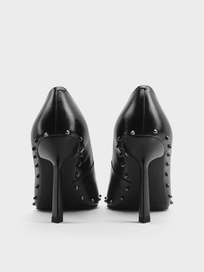 CHARLES & KEITH Premium / Coralie Studded Pointed Pumps - Black