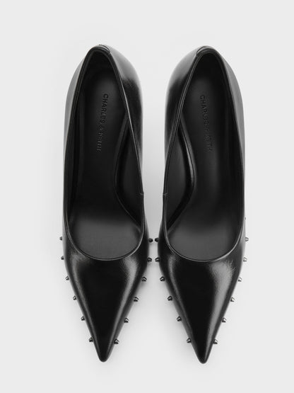CHARLES & KEITH Premium / Coralie Studded Pointed Pumps - Black