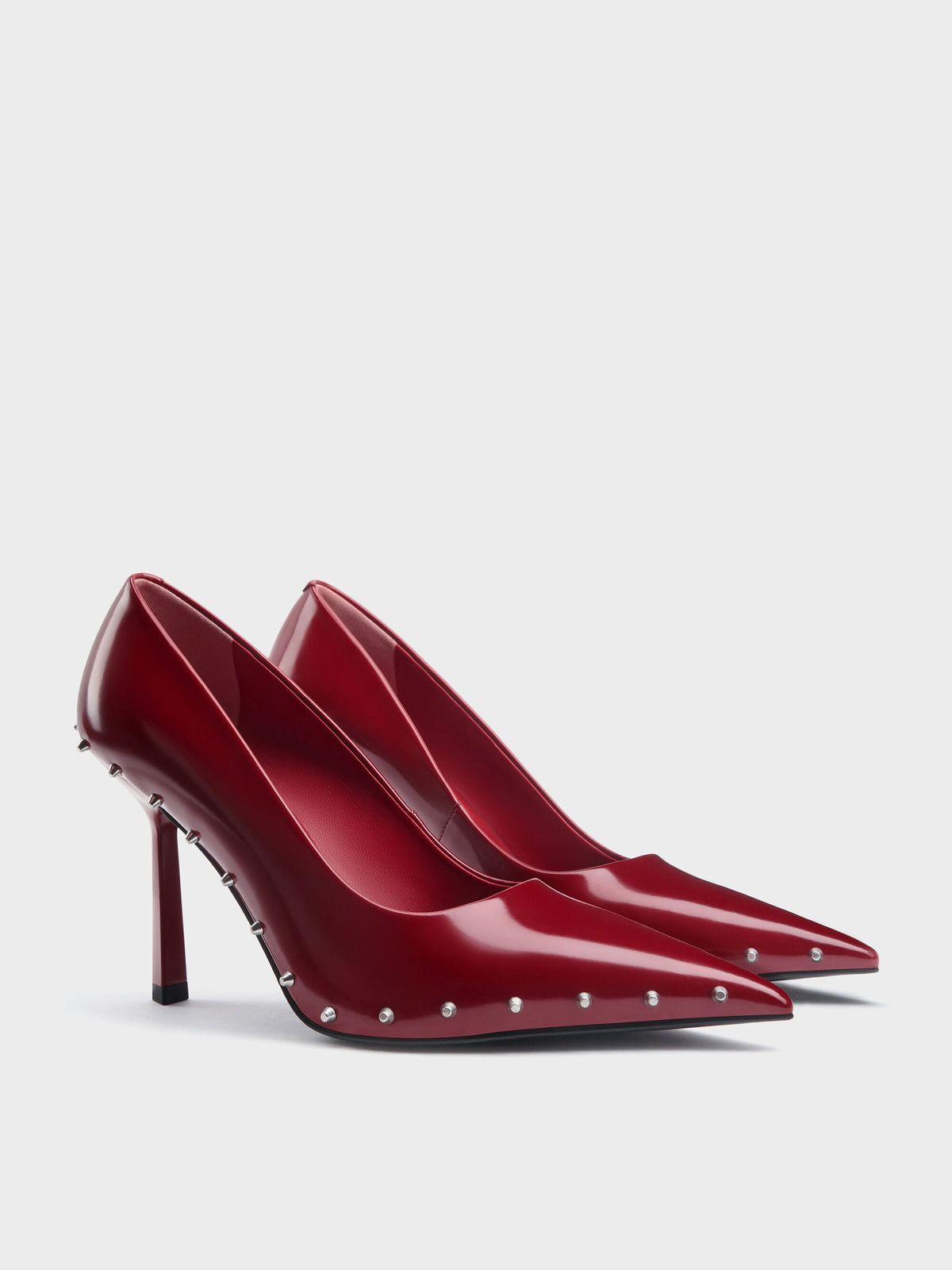 CHARLES & KEITH Deals / Coralie Studded Pointed Pumps - Red
