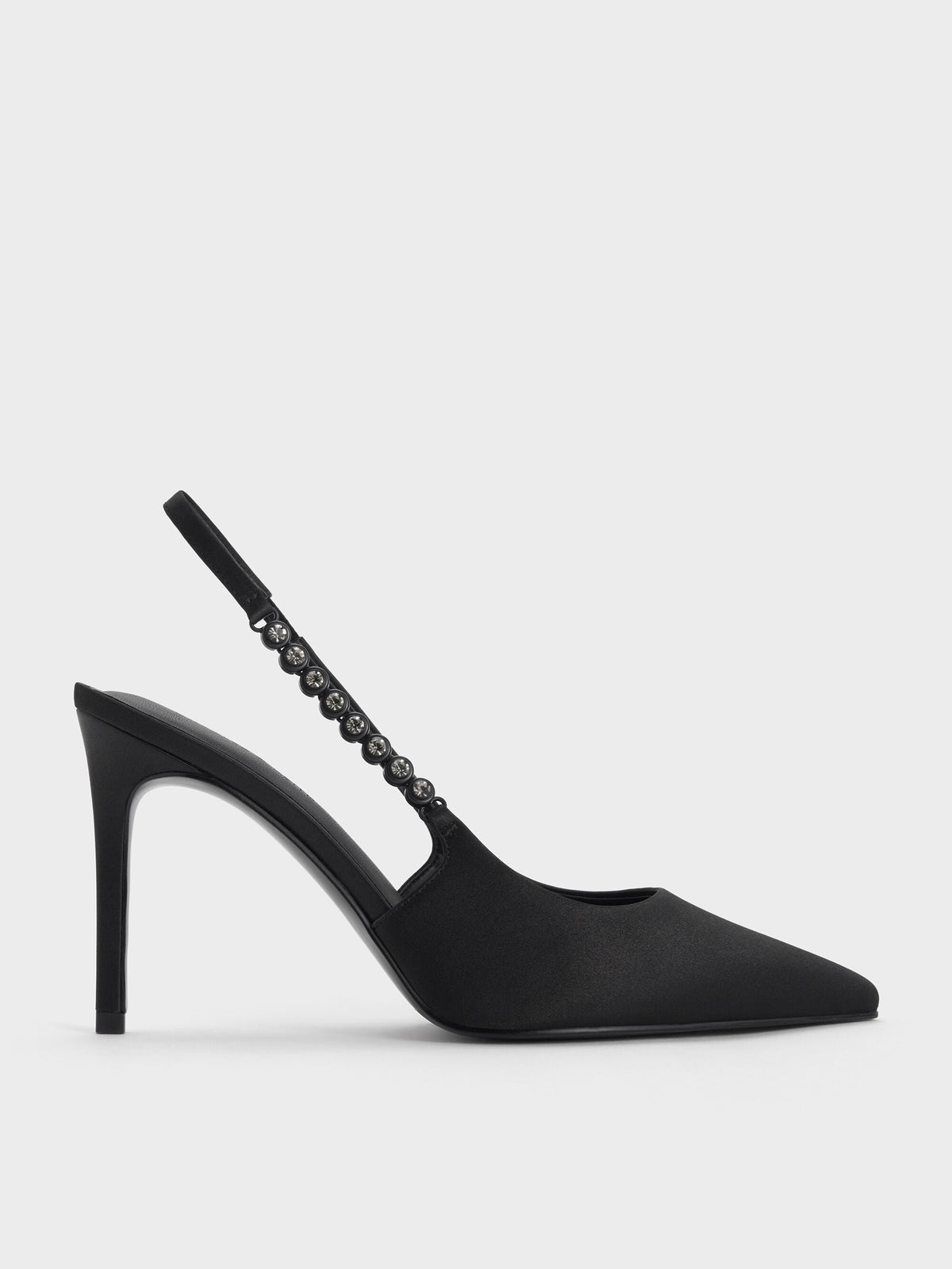 CHARLES & KEITH Featured / Flores Gem-Strap Slingback Pumps - Black