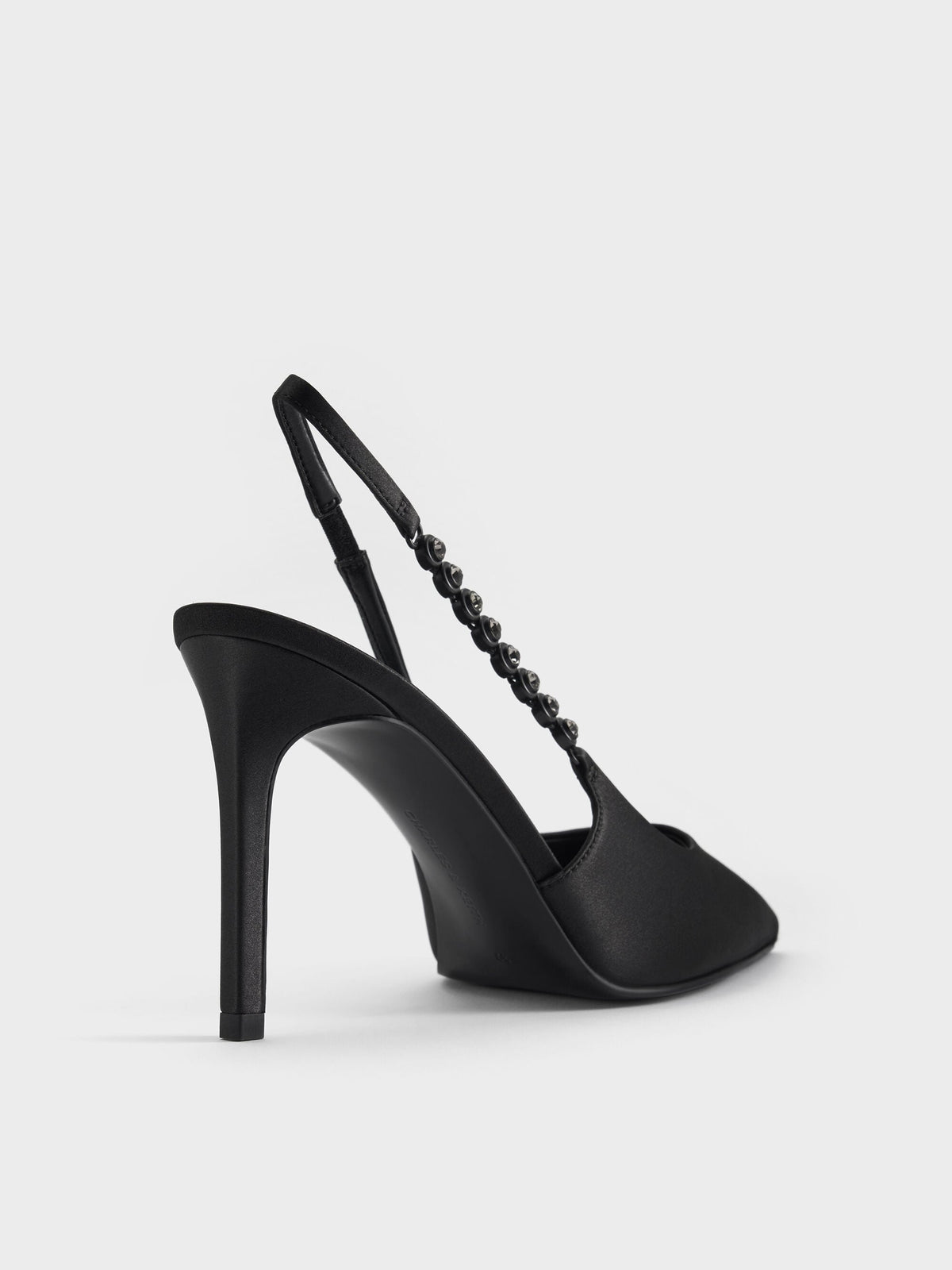 CHARLES & KEITH Featured / Flores Gem-Strap Slingback Pumps - Black