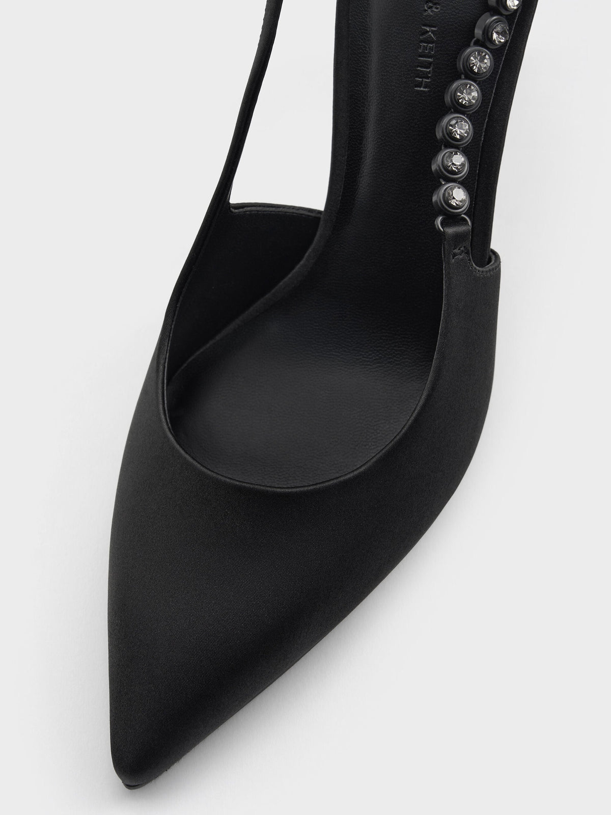 CHARLES & KEITH Featured / Flores Gem-Strap Slingback Pumps - Black