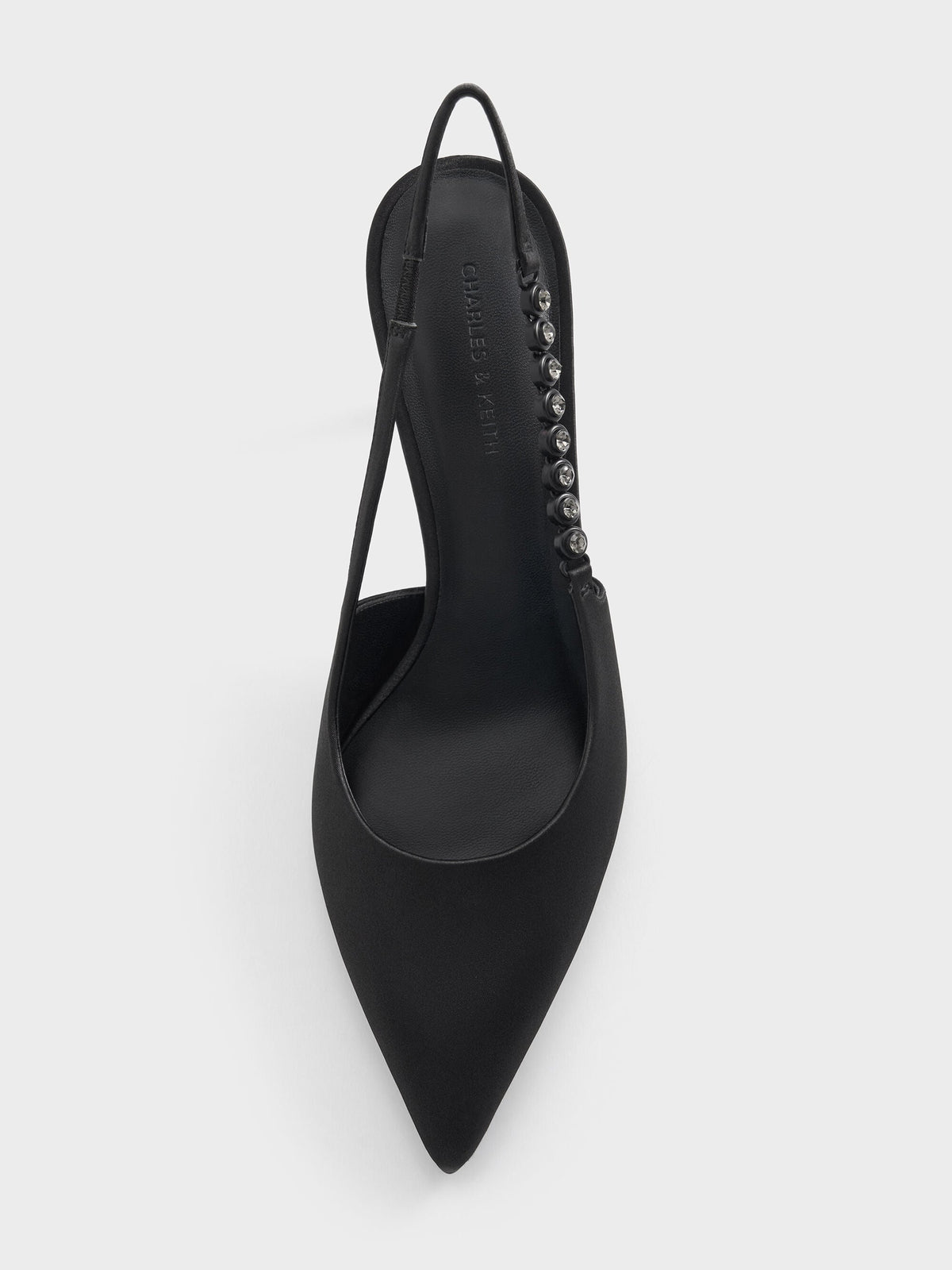CHARLES & KEITH Featured / Flores Gem-Strap Slingback Pumps - Black