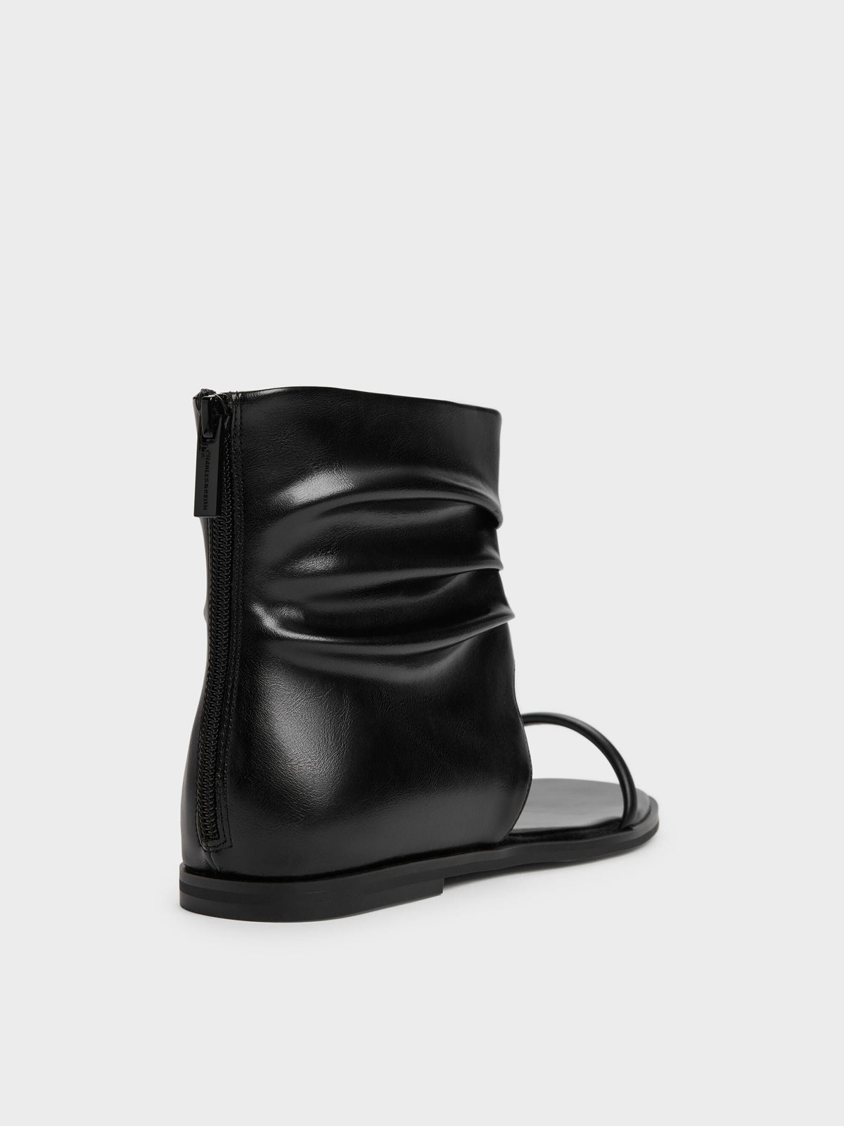CHARLES & KEITH Trusted / Joplin Ruched Boot Sandals - Black
