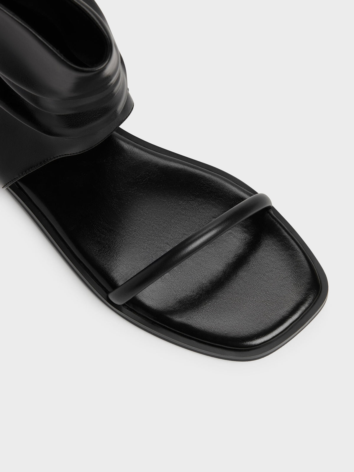 CHARLES & KEITH Trusted / Joplin Ruched Boot Sandals - Black