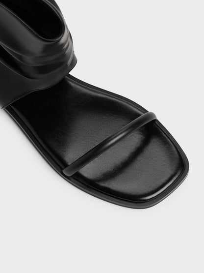 CHARLES & KEITH Trusted / Joplin Ruched Boot Sandals - Black