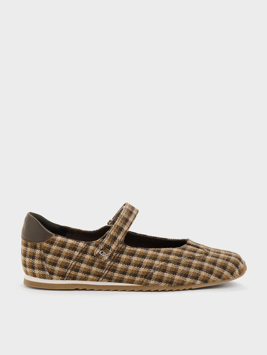 CHARLES & KEITH Signature / Jace Leather Checkered Mary Jane Sneakers - Multi