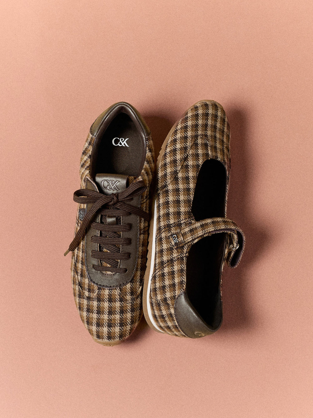 CHARLES & KEITH Signature / Jace Leather Checkered Mary Jane Sneakers - Multi