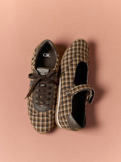 CHARLES & KEITH Signature / Jace Leather Checkered Mary Jane Sneakers - Multi