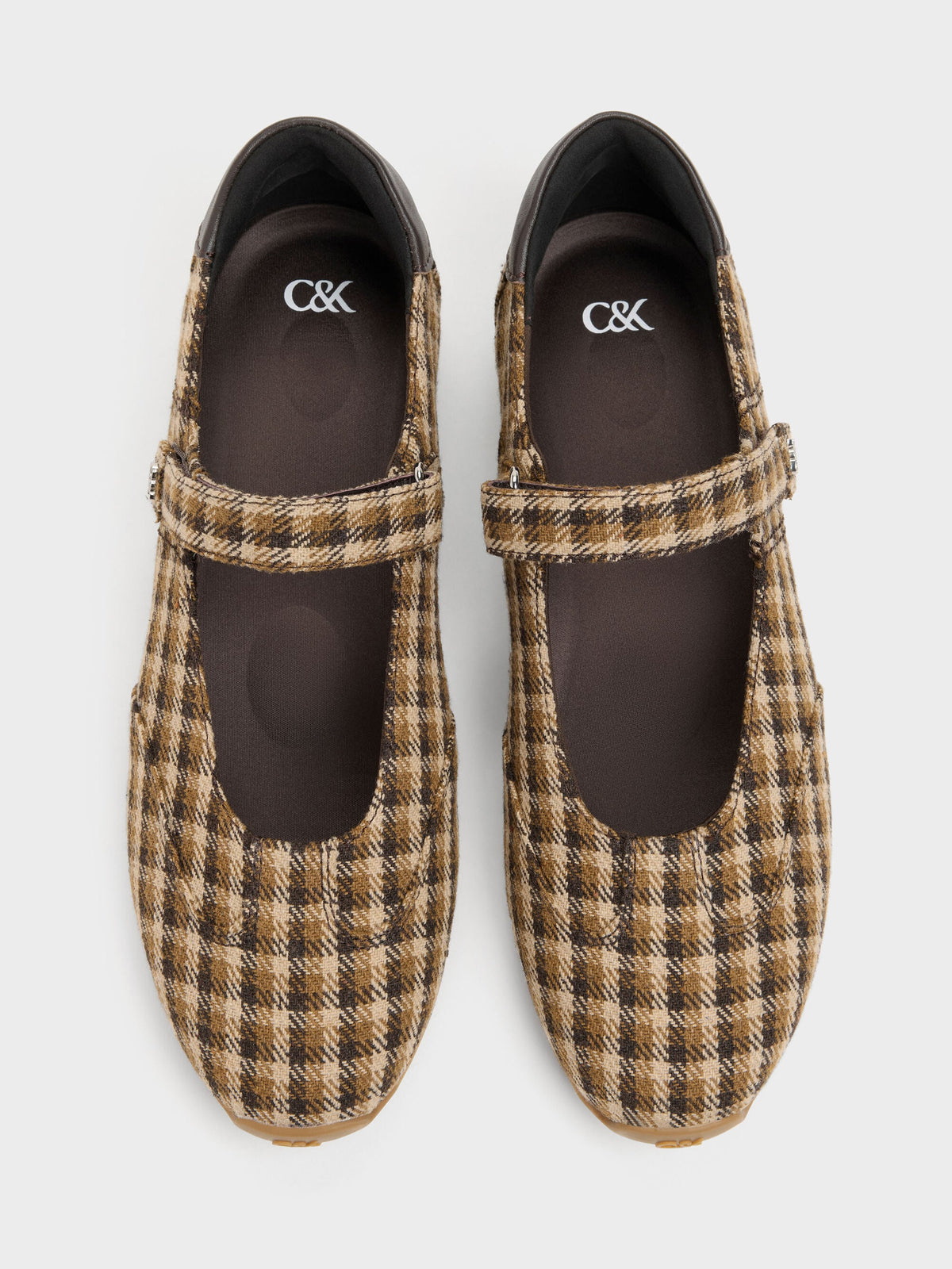 CHARLES & KEITH Signature / Jace Leather Checkered Mary Jane Sneakers - Multi